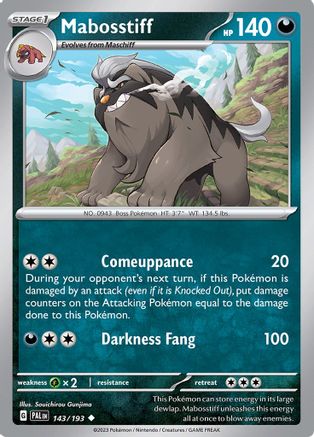 Mabosstiff (143) Reverse Holofoil [SV: Paldea Evolved] Pokemon Single Pokémon