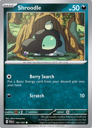 Shroodle - 144/193 Reverse Holofoil [SV: Paldea Evolved] Pokemon Single Pokémon
