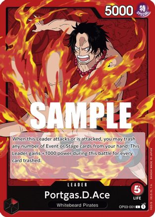 Portgas.D.Ace (OP03-001) [Pillars of Strength] One Piece Single Bandai