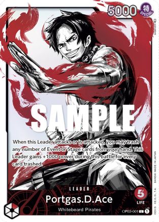Portgas.D.Ace (Alternate Art) (OP03-001) [Pillars of Strength] Foil One Piece Single Bandai