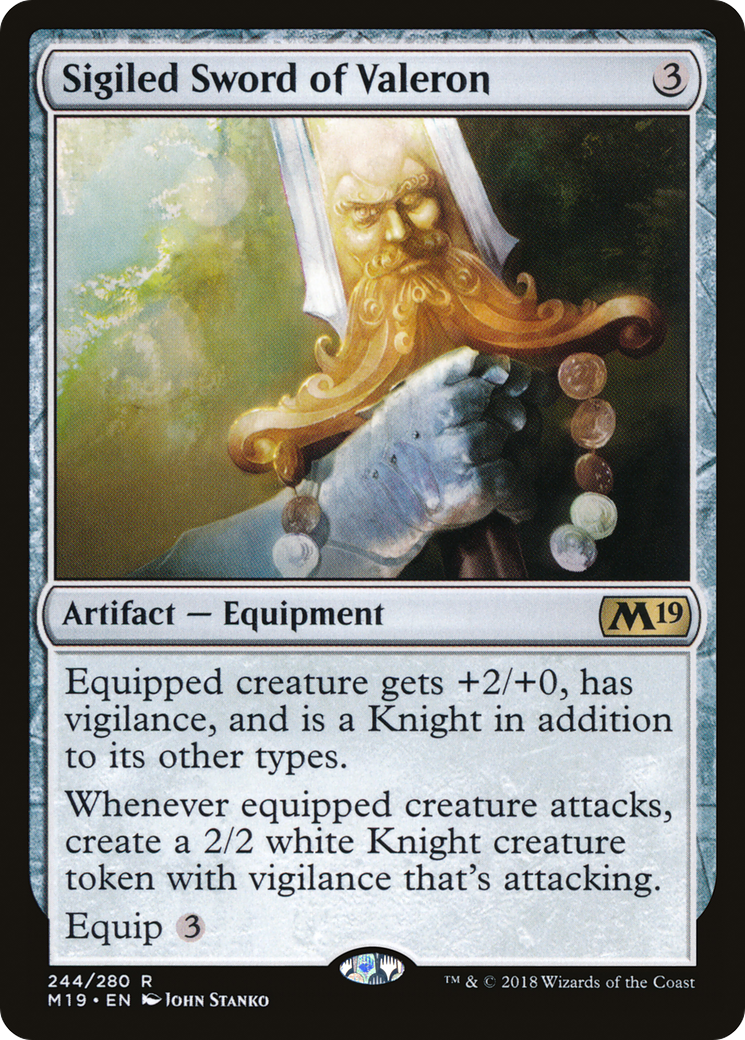 Sigiled Sword of Valeron (M19-244) [Core Set 2019] MTG Single Wizards of the Coast