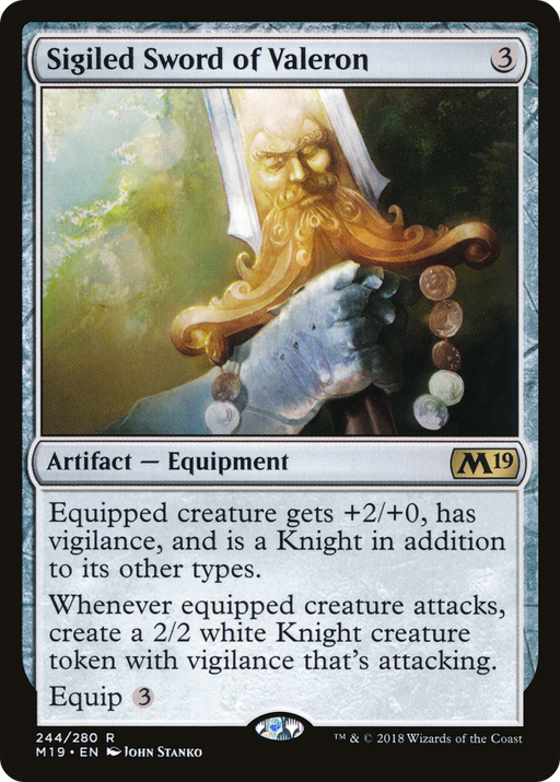 Sigiled Sword of Valeron (M19-244) [Core Set 2019] MTG Single Wizards of the Coast