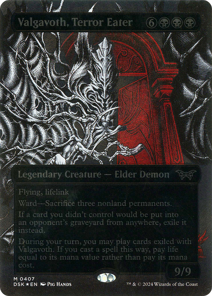 Valgavoth, Terror Eater (Textured Foil) (DSK-407) [Duskmourn: House of Horror] (Showcase) (Borderless) Foil MTG Single Wizards of the Coast