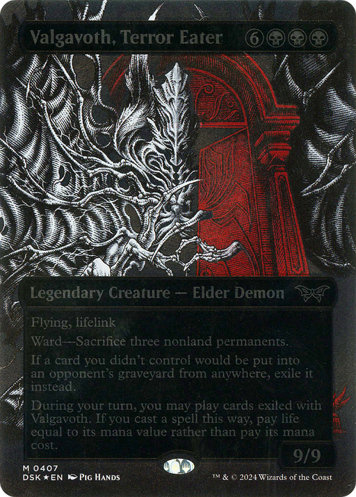 Valgavoth, Terror Eater (Textured Foil) (DSK-407) [Duskmourn: House of Horror] (Showcase) (Borderless) Foil MTG Single Wizards of the Coast