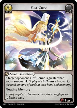 Fast Cure (032) [Fractured Crown] Foil Grand Archive Single Weebs of the Shore
