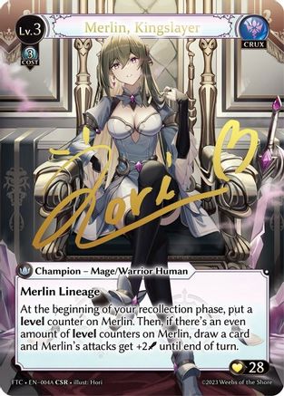 Merlin, Kingslayer (A) (CSR) (004A) [Fractured Crown] Foil Grand Archive Single Weebs of the Shore