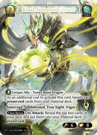Kraal, Stonescale Tyrant (CSR) (090) [Fractured Crown] Foil Grand Archive Single Weebs of the Shore