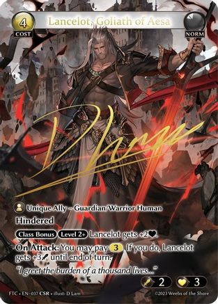 Lancelot, Goliath of Aesa (CSR) (037) [Fractured Crown] Foil Grand Archive Single Weebs of the Shore
