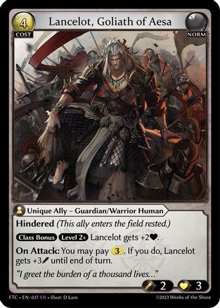 Lancelot, Goliath of Aesa (037) [Fractured Crown] Foil Grand Archive Single Weebs of the Shore