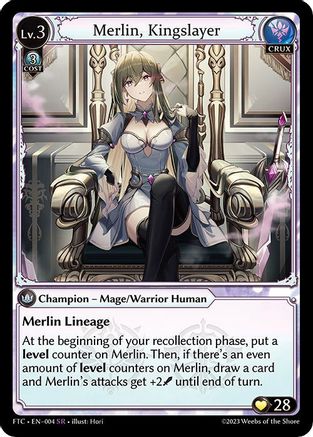 Merlin, Kingslayer (004) [Fractured Crown] Grand Archive Single Weebs of the Shore