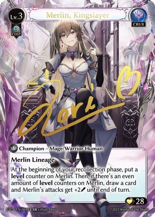 Merlin, Kingslayer (B) (CSR) (004B) [Fractured Crown] Foil Grand Archive Single Weebs of the Shore