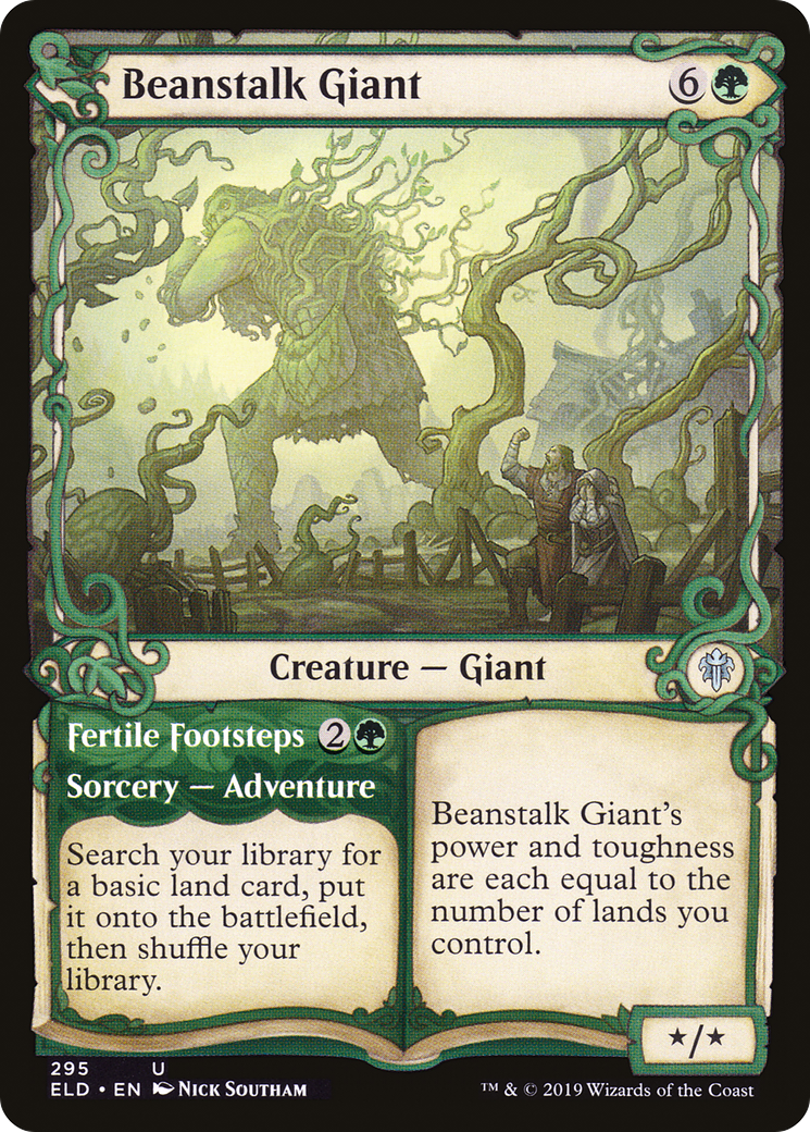 Beanstalk Giant // Fertile Footsteps (ELD-295) [Throne of Eldraine] (Showcase) Foil MTG Single Wizards of the Coast