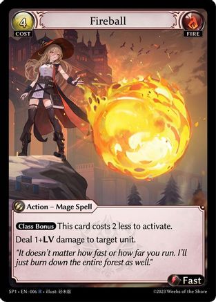 Fireball (006) [Supporter Pack 1] Grand Archive Single Weebs of the Shore