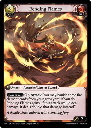 Rending Flames (013) [Supporter Pack 1] Grand Archive Single Weebs of the Shore