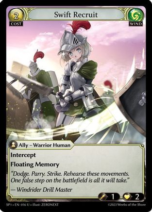 Swift Recruit (016) [Supporter Pack 1] Foil Grand Archive Single Weebs of the Shore