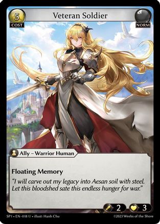 Veteran Soldier (018) [Supporter Pack 1] Grand Archive Single Weebs of the Shore