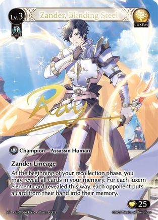 Zander, Blinding Steel (CSR) (020) [Supporter Pack 1] Foil Grand Archive Single Weebs of the Shore
