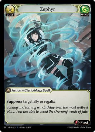 Zephyr (021) [Supporter Pack 1] Grand Archive Single Weebs of the Shore