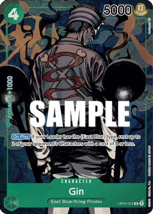 Gin (Alternate Art) (OP03-024) [Pillars of Strength] Foil One Piece Single Bandai