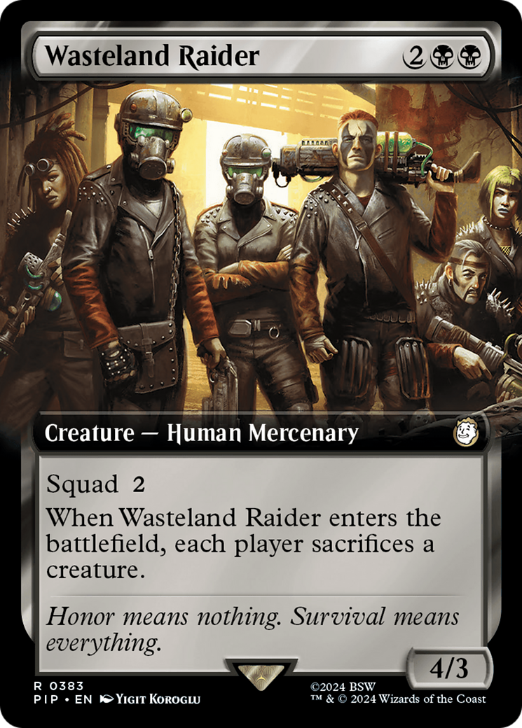 Wasteland Raider (PIP-383) [Fallout] (Extended Art) Foil MTG Single Wizards of the Coast