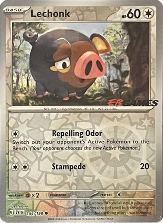 Lechonk - 154/198 (EB Games Promo) Reverse Holofoil [Misc: Cards & Products] Pokemon Single Pokémon