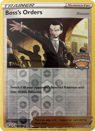 Boss's Orders - 154/192 (Regional Championships) [Staff] () Reverse Holofoil [Promos: League & Championship Cards] Pokemon Single Pokémon