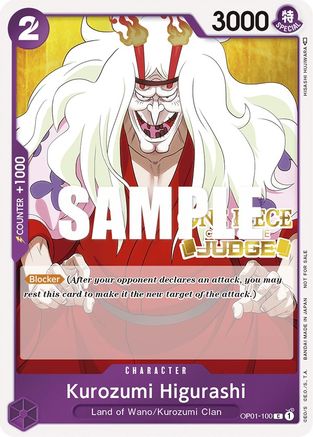 Kurozumi Higurashi (Judge) (OP01-100) [One Piece Promotion Cards] Foil One Piece Single Bandai