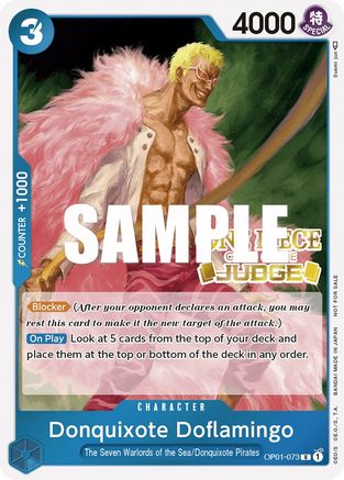 Donquixote Doflamingo (Judge) (OP01-073) [One Piece Promotion Cards] Foil One Piece Single Bandai