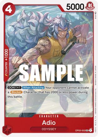 Adio (OP03-002) [Pillars of Strength] One Piece Single Bandai
