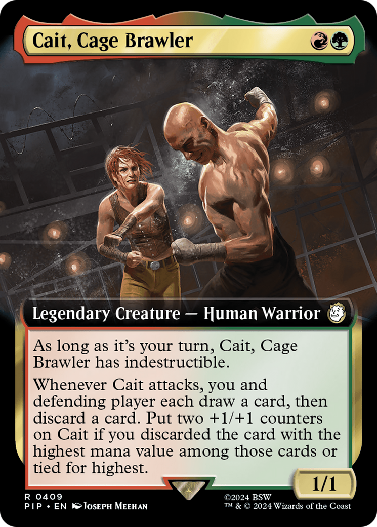 Cait, Cage Brawler (PIP-409) [Fallout] (Extended Art) Foil MTG Single Wizards of the Coast