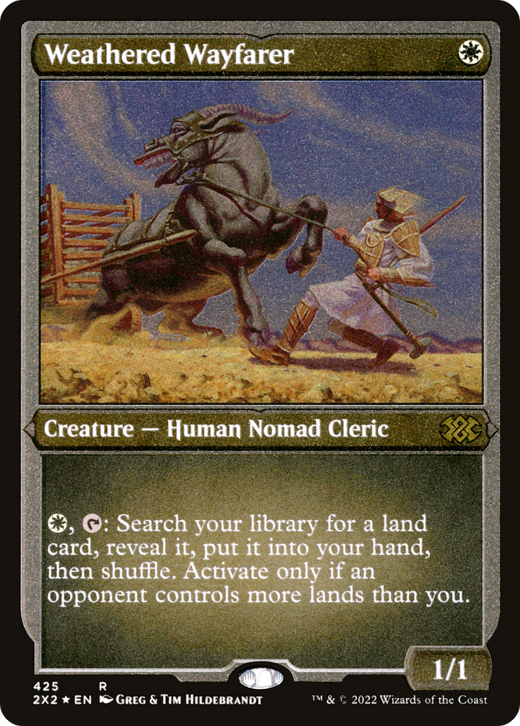 Weathered Wayfarer (Foil Etched) (2X2-425) [Double Masters 2022] Foil MTG Single Wizards of the Coast