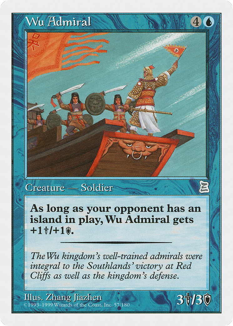 Wu Admiral (PTK-057) [Oldschool] Portal Three Kingdoms MTG Single Wizards of the Coast