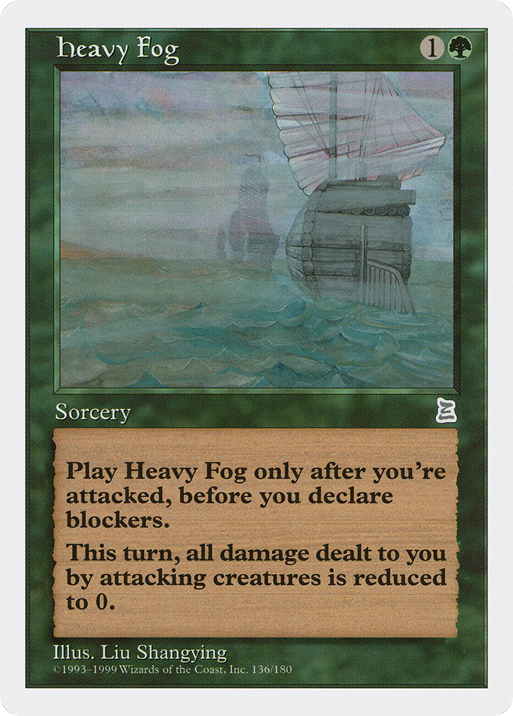 Heavy Fog (PTK-136) [Oldschool] Portal Three Kingdoms MTG Single Wizards of the Coast