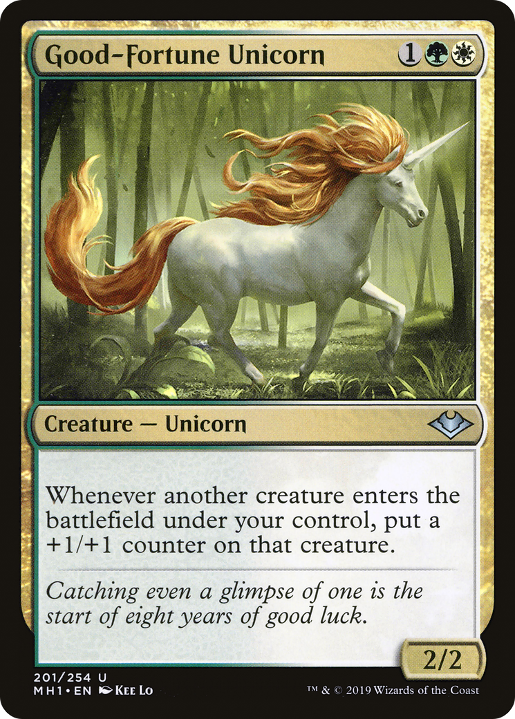 Good-Fortune Unicorn (MH1-201) [Modern Horizons] Foil MTG Single Modern Horizons
