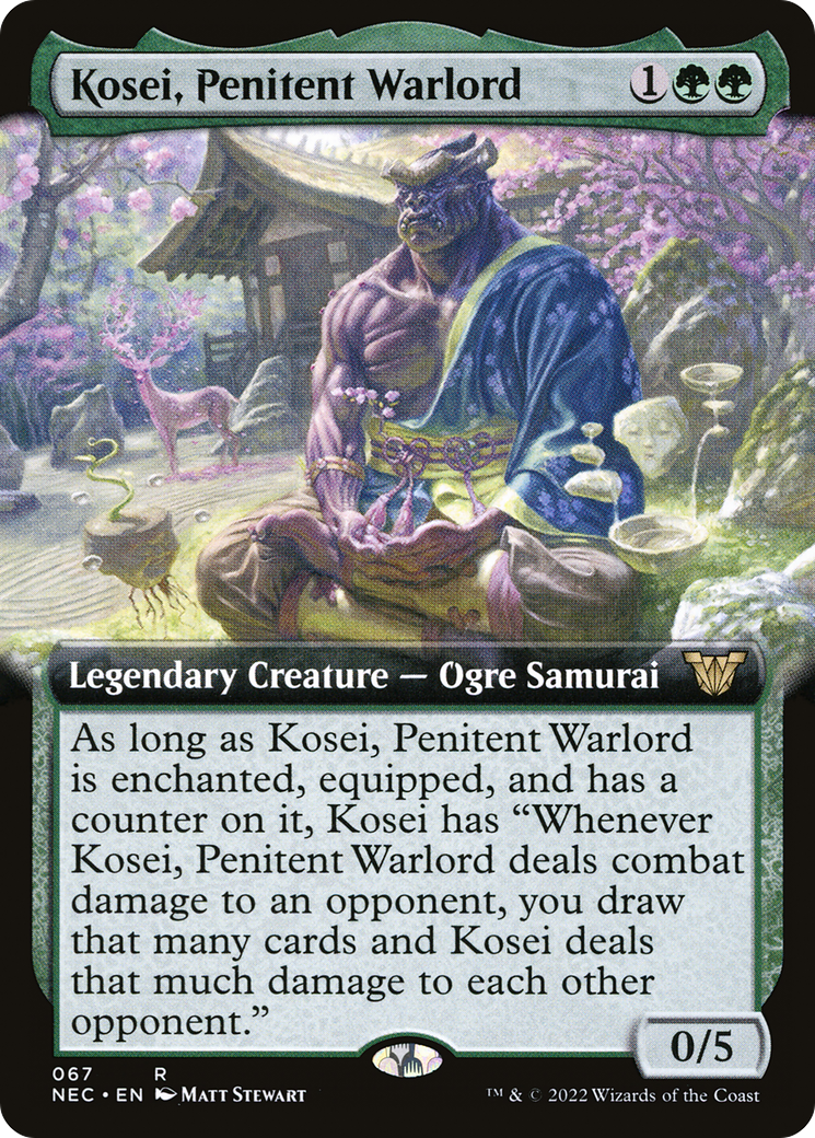 Kosei, Penitent Warlord (NEC-067) [Neon Dynasty Commander] (Extended Art) MTG Single Wizards of the Coast