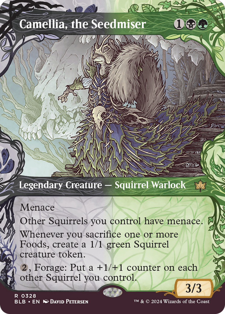 Camellia, the Seedmiser (BLB-328) [Bloomburrow] (Showcase) (Borderless) Foil MTG Single Wizards of the Coast