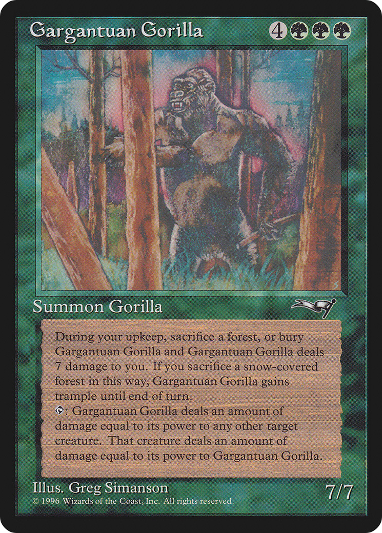 Gargantuan Gorilla (ALL-072) [Alliances] MTG Single Wizards of the Coast
