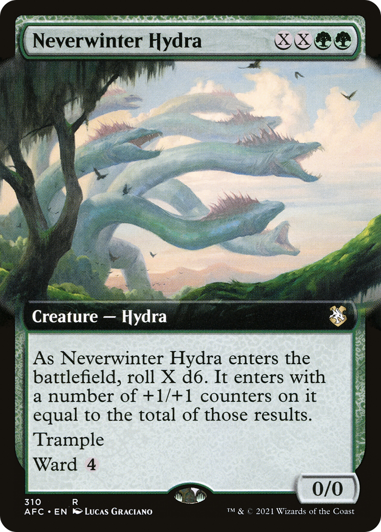 Neverwinter Hydra (AFC-310) [Forgotten Realms Commander] (Extended Art) MTG Single Wizards of the Coast