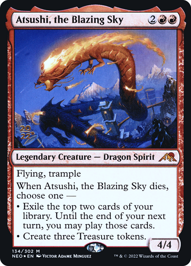 Atsushi, the Blazing Sky (PRE-134) [Kamigawa: Neon Dynasty Promos] Foil MTG Single Wizards of the Coast