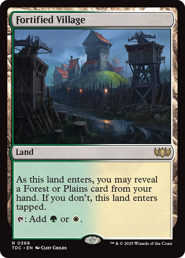 Fortified Village (TDC-366) [Commander: Tarkir: Dragonstorm] MTG Single Wizards of the Coast