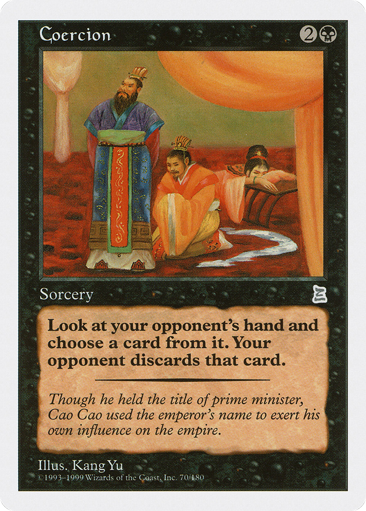 Coercion (PTK-070) [Oldschool] Portal Three Kingdoms MTG Single Wizards of the Coast