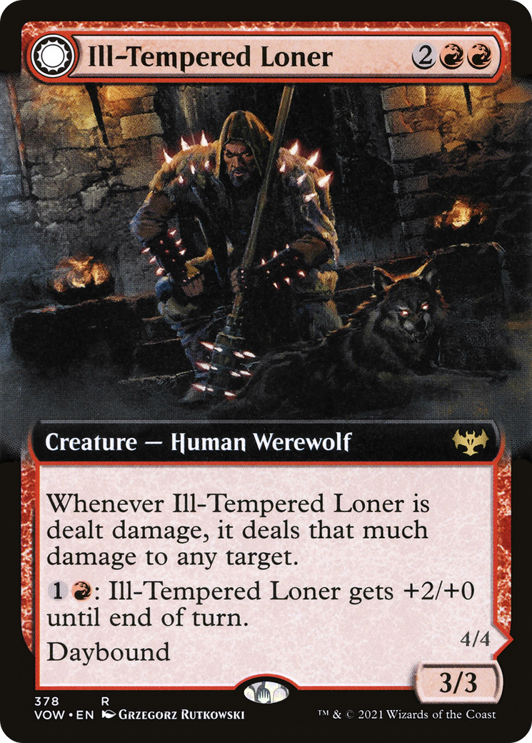 Ill-Tempered Loner (VOW-378) [Innistrad: Crimson Vow] (Extended Art) MTG Single Wizards of the Coast