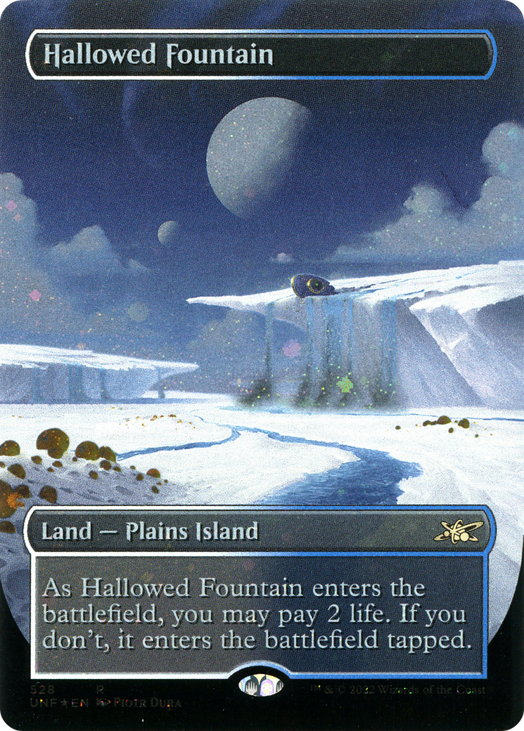 Hallowed Fountain (Galaxy Foil) (UNF-528) [Unfinity] (Borderless) Foil MTG Single Wizards of the Coast