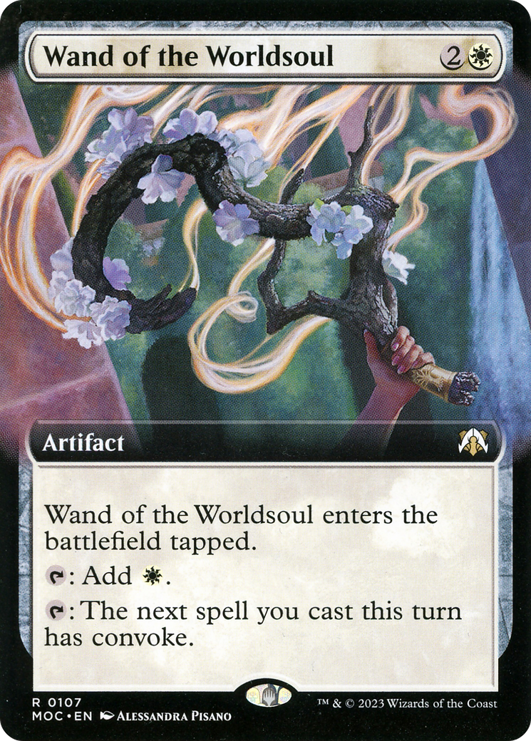 Wand of the Worldsoul (MOC-107) [March of the Machine Commander] (Extended Art) Foil MTG Single Wizards of the Coast