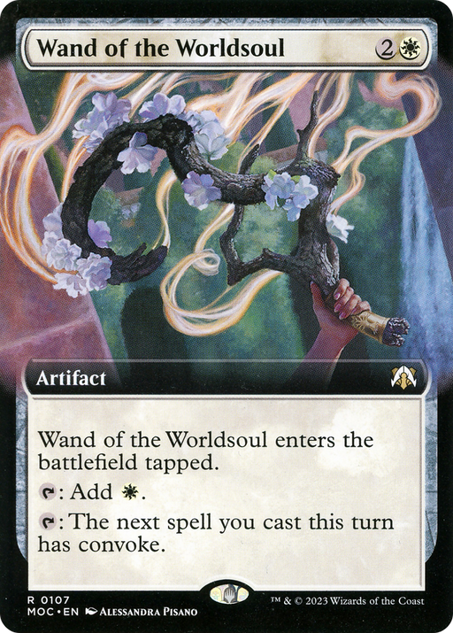 Wand of the Worldsoul (MOC-107) [March of the Machine Commander] (Extended Art) Foil MTG Single Wizards of the Coast