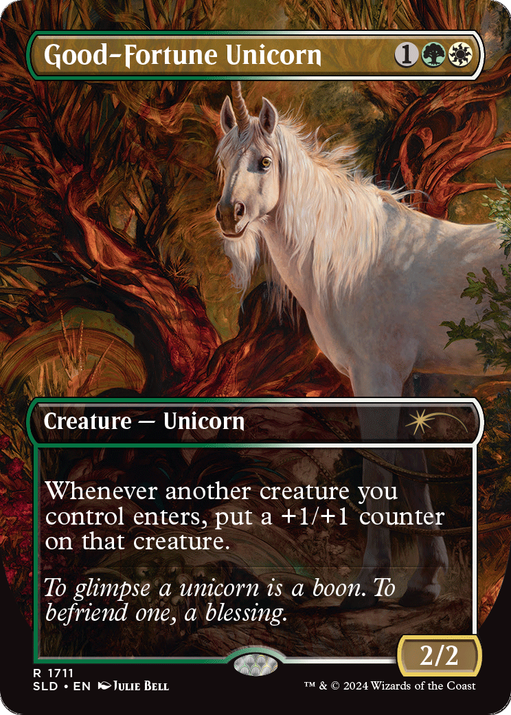 Good-Fortune Unicorn (SLD-1711) [Secret Lair Drop] (Borderless) Foil