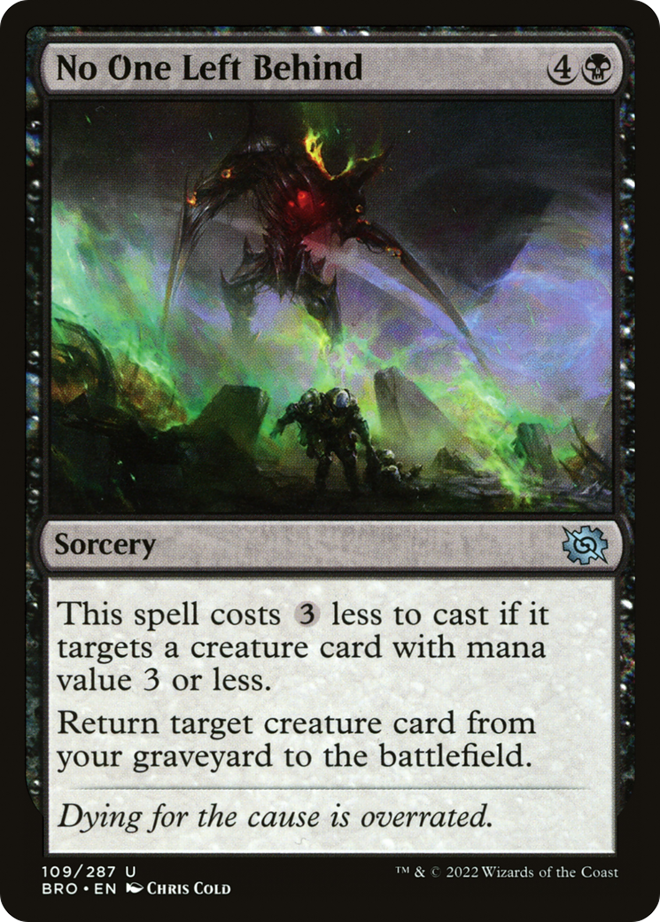 No One Left Behind (BRO-109) [The Brothers' War] MTG Single Wizards of the Coast