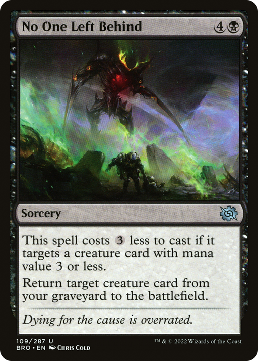 No One Left Behind (BRO-109) [The Brothers' War] MTG Single Wizards of the Coast