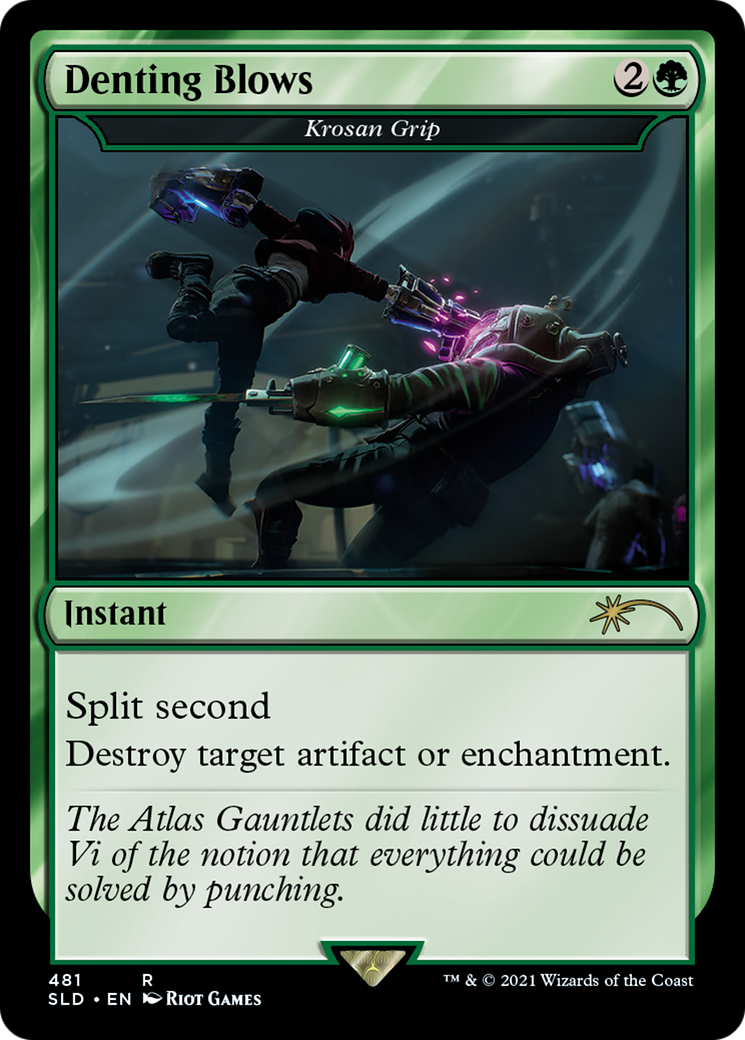 Denting Blows - Krosan Grip (SLD-481) [Secret Lair] Drop MTG Single Wizards of the Coast