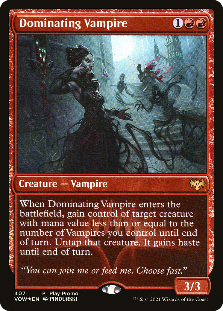 Dominating Vampire (PLAY-407) [Innistrad: Crimson Vow] Foil MTG Single Wizards of the Coast